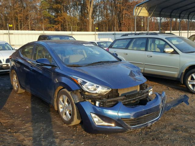 5NPDH4AE3GH675124 - 2016 HYUNDAI ELANTRA SE BLUE photo 1