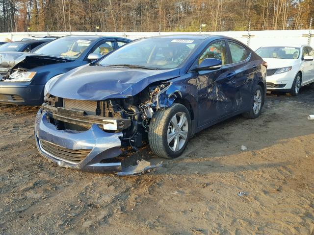 5NPDH4AE3GH675124 - 2016 HYUNDAI ELANTRA SE BLUE photo 2