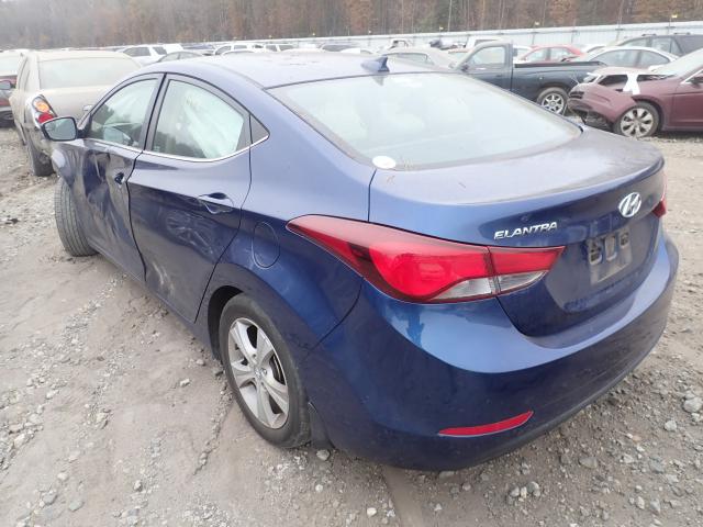 5NPDH4AE3GH675124 - 2016 HYUNDAI ELANTRA SE BLUE photo 3