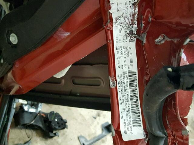 1J4PN2GK9AW178100 - 2010 JEEP LIBERTY SP RED photo 10