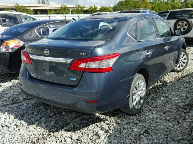 3N1AB7AP8EL675093 - 2014 NISSAN SENTRA S BLUE photo 4