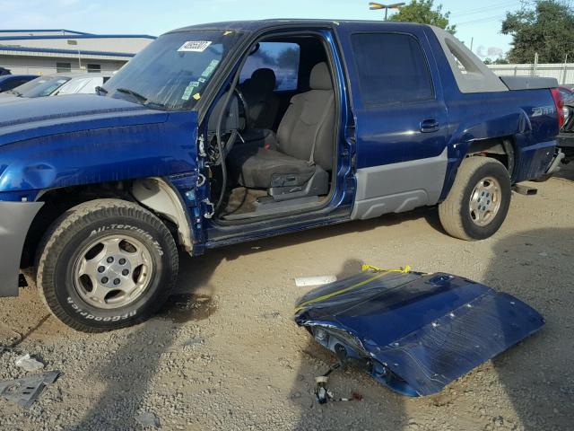 3GNEC13T62G107942 - 2002 CHEVROLET AVALANCHE BLUE photo 9