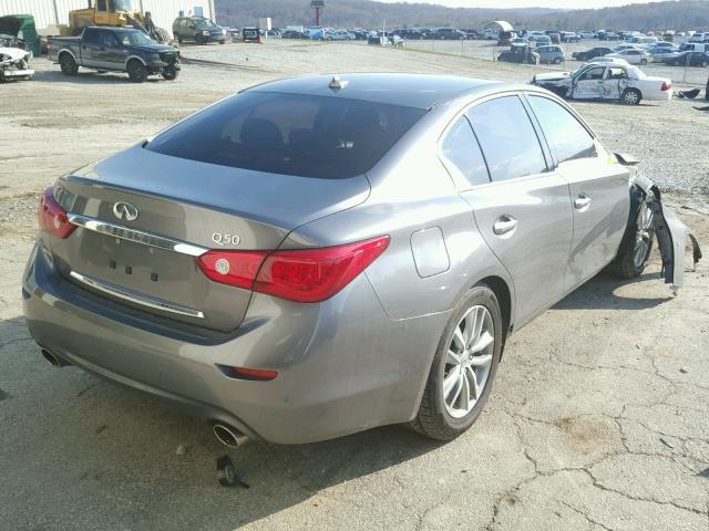 JN1BV7AP1EM689578 - 2014 INFINITI Q50 BASE Сірий фото 4