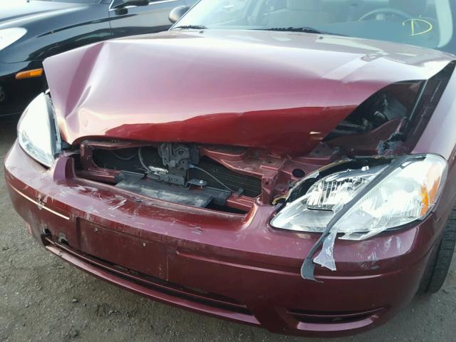 1FAFP53U37A138479 - 2007 FORD TAURUS SE RED photo 9