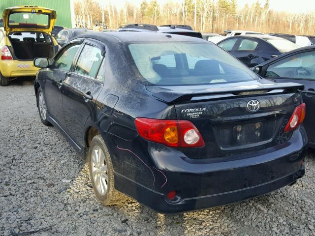 1NXBU4EE8AZ362740 - 2010 TOYOTA COROLLA BA BLACK photo 3