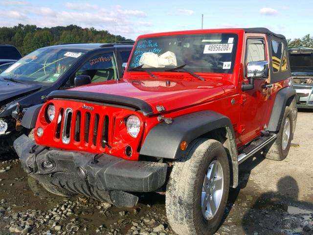 1C4AJWAG9EL113757 - 2014 JEEP WRANGLER S 红色 照片 2