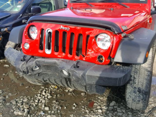 1C4AJWAG9EL113757 - 2014 JEEP WRANGLER S 红色 照片 9