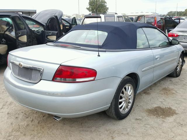 1C3EL65U01N571525 - 2001 CHRYSLER SEBRING LI BLUE photo 4