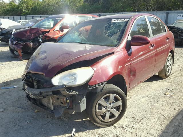 KMHCN46C49U355942 - 2009 HYUNDAI ACCENT GLS BURGUNDY photo 2