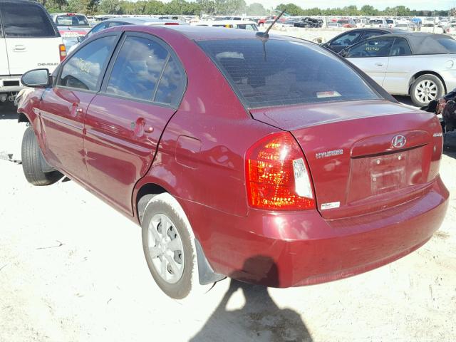 KMHCN46C49U355942 - 2009 HYUNDAI ACCENT GLS BURGUNDY photo 3