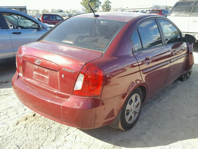 KMHCN46C49U355942 - 2009 HYUNDAI ACCENT GLS BURGUNDY photo 4