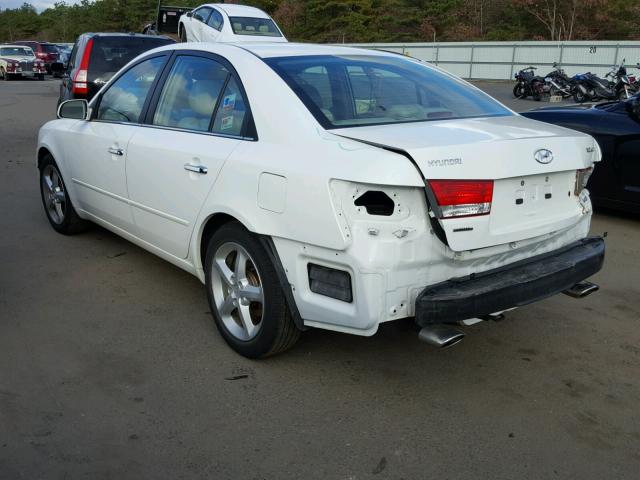 5NPEU46F27H234313 - 2007 HYUNDAI SONATA SE WHITE photo 3