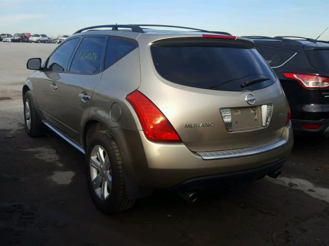 JN8AZ08T57W500479 - 2007 NISSAN MURANO SL GOLD photo 3