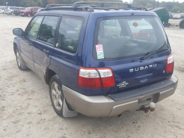 JF1SF65582H729260 - 2002 SUBARU FORESTER S BLUE photo 3