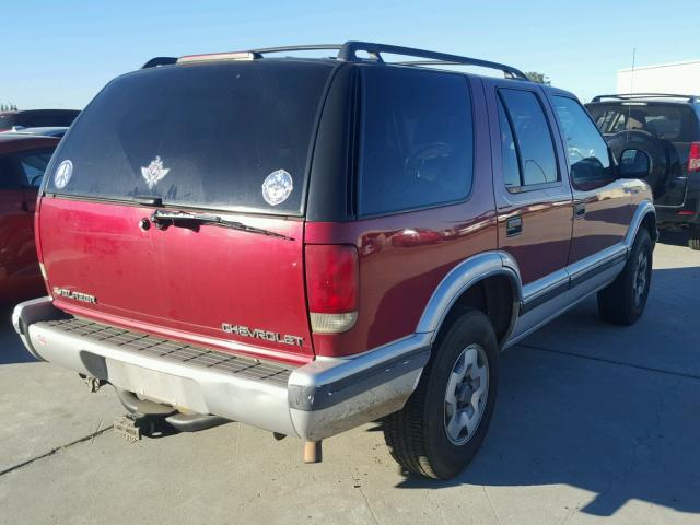 1GNDT13W7T2202414 - 1996 CHEVROLET BLAZER RED photo 4