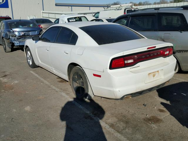 2C3CDXBG6CH125531 - 2012 DODGE CHARGER SE WHITE photo 3