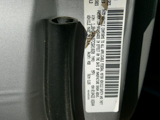 1J8HG48N87C601020 - 2007 JEEP COMMANDER ვერცხლისფერი ფოტო 10