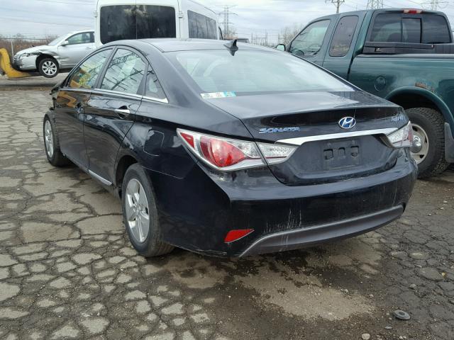 KMHEC4A44BA004454 - 2011 HYUNDAI SONATA HYB BLACK photo 3