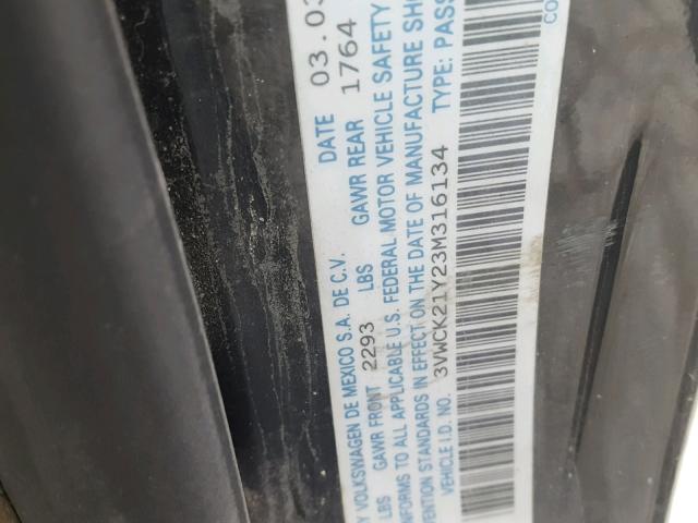 3VWCK21Y23M316134 - 2003 VOLKSWAGEN NEW BEETLE 黑色 照片 10