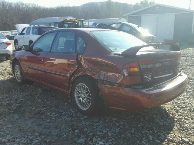 4S3BE625447211737 - 2004 SUBARU LEGACY L S RED photo 3