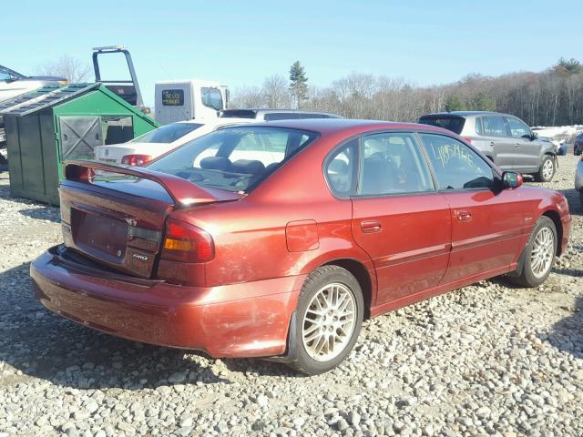 4S3BE625447211737 - 2004 SUBARU LEGACY L S RED photo 4