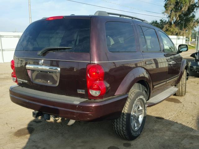 1D8HD58D55F530644 - 2005 DODGE DURANGO LI BURGUNDY photo 4