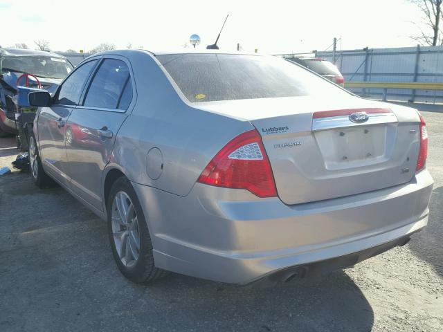 3FAHP0JG8AR332351 - 2010 FORD FUSION SEL SILVER photo 3