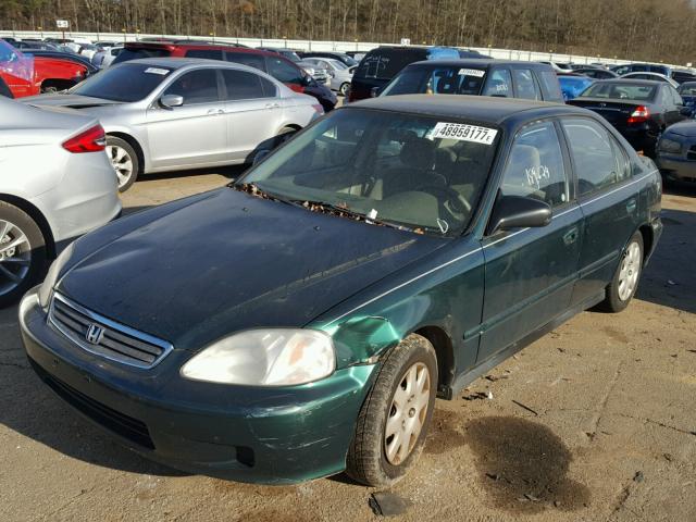 2HGEJ6610YH566528 - 2000 HONDA CIVIC BASE GREEN photo 2