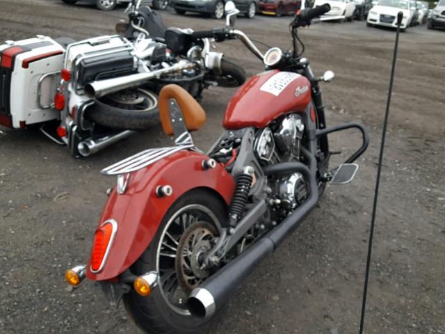 56KMSA001G3107580 - 2016 INDIAN MOTORCYCLE CO. SCOUT ABS RED photo 4