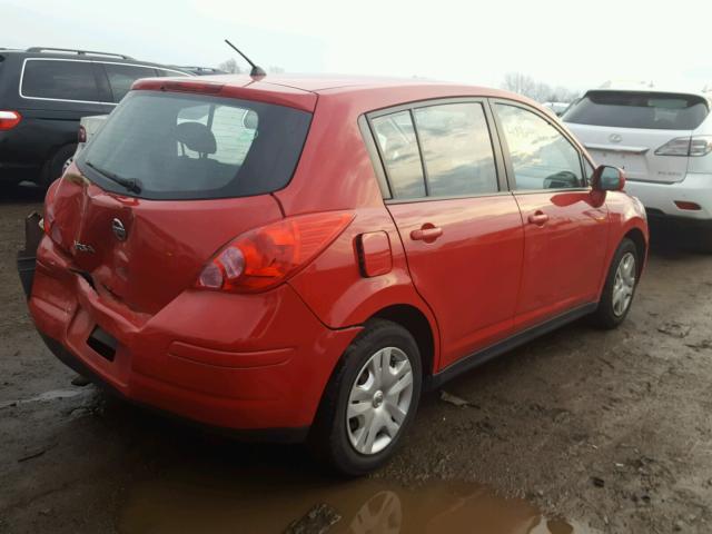 3N1BC1CP1AL439388 - 2010 NISSAN VERSA S RED photo 4