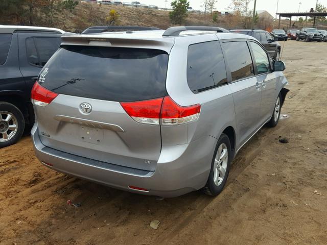 5TDKK3DC6ES494135 - 2014 TOYOTA SIENNA LE SILVER photo 4