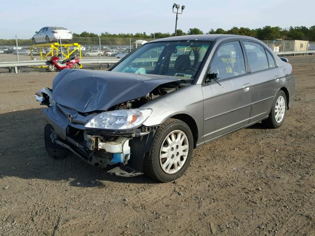 2HGES16515H592618 - 2005 HONDA CIVIC LX GRAY photo 2