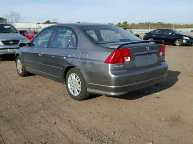 2HGES16515H592618 - 2005 HONDA CIVIC LX GRAY photo 3