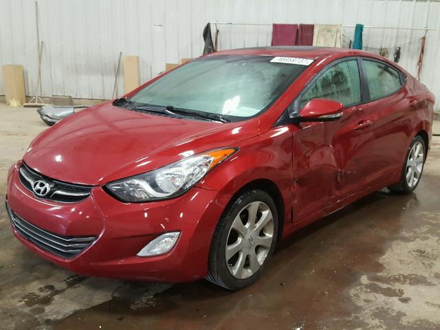 KMHDH4AE4BU105028 - 2011 HYUNDAI ELANTRA GL RED photo 2