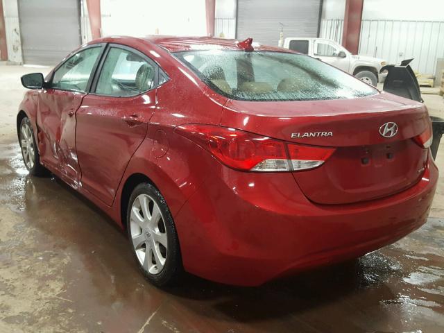 KMHDH4AE4BU105028 - 2011 HYUNDAI ELANTRA GL RED photo 3