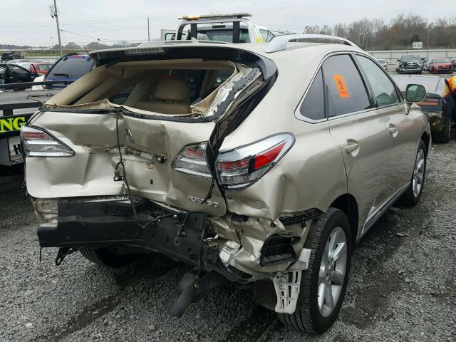 2T2ZK1BA0BC050012 - 2011 LEXUS RX 350 BEIGE photo 4