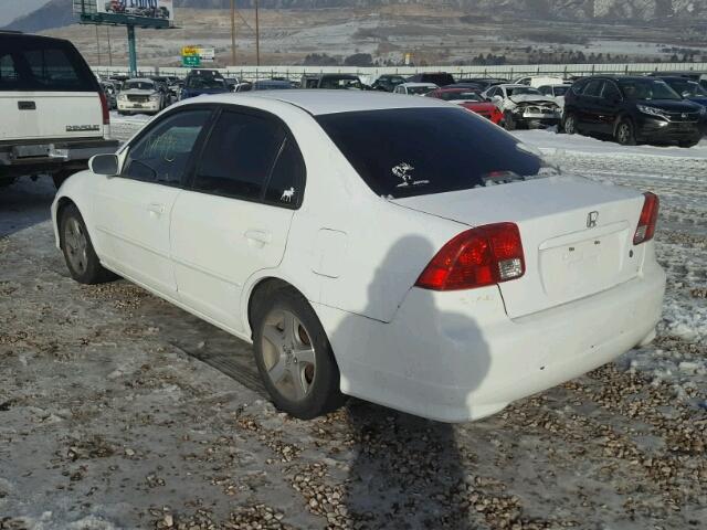 2HGES26755H597599 - 2005 HONDA CIVIC EX WHITE photo 3