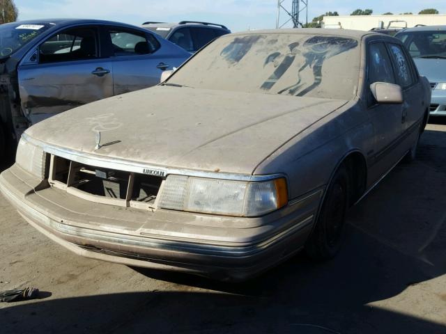 1LNCM9748MY646775 - 1991 LINCOLN CONTINENTA TAN photo 2