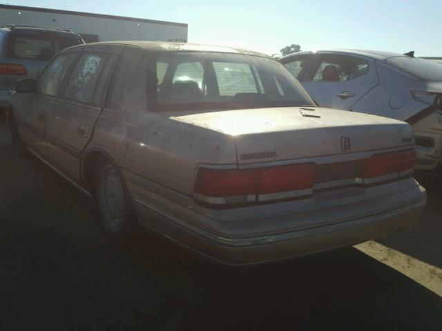 1LNCM9748MY646775 - 1991 LINCOLN CONTINENTA TAN photo 3