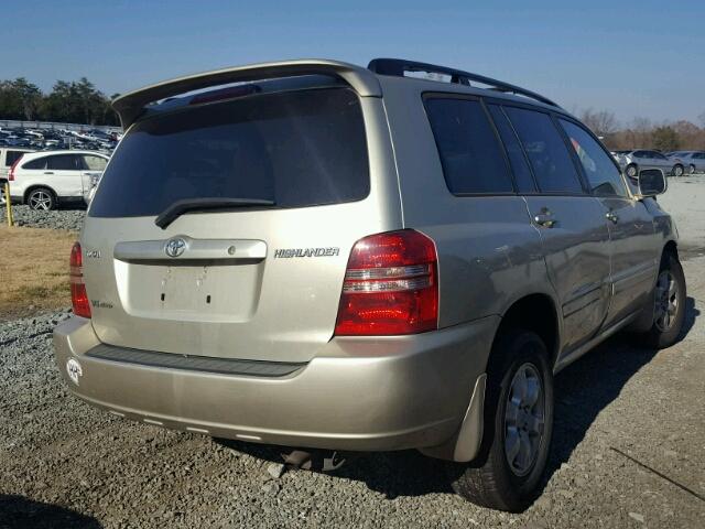 JTEHF21A830147025 - 2003 TOYOTA HIGHLANDER GOLD photo 4