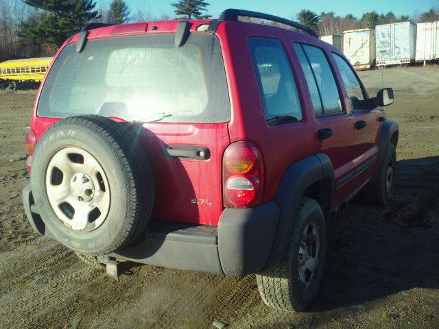 1J4GL48K72W245214 - 2002 JEEP LIBERTY SP RED photo 4