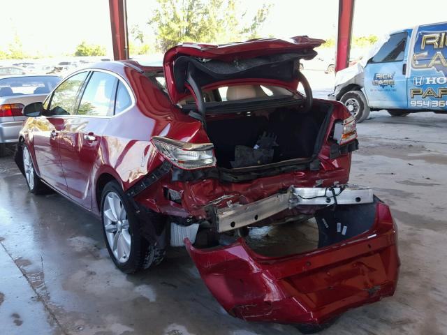 1G4PS5SK2C4229499 - 2012 BUICK VERANO RED photo 3