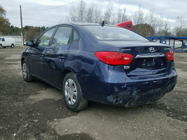 KMHDU4AD9AU829279 - 2010 HYUNDAI ELANTRA BL BLUE photo 3