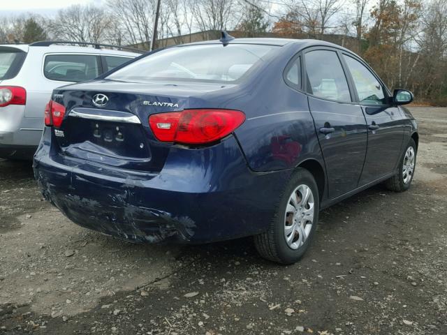 KMHDU4AD9AU829279 - 2010 HYUNDAI ELANTRA BL BLUE photo 4