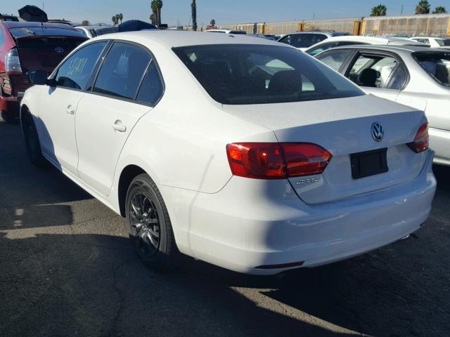 3VW2K7AJ2DM206357 - 2013 VOLKSWAGEN JETTA BASE WHITE photo 3