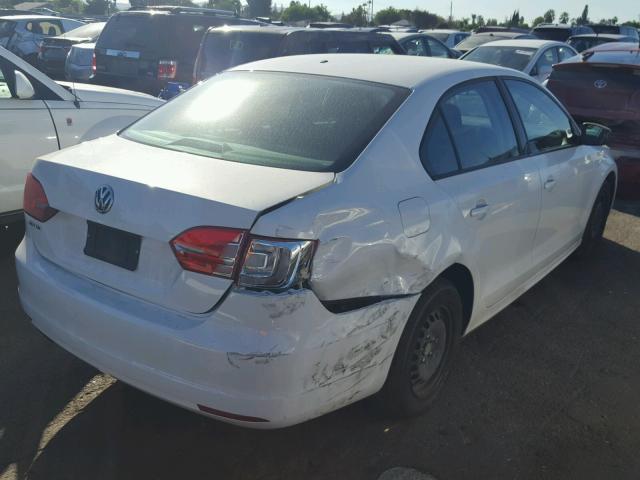 3VW2K7AJ2DM206357 - 2013 VOLKSWAGEN JETTA BASE WHITE photo 4