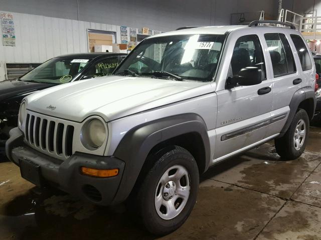 1J8GL48K52W292255 - 2002 JEEP LIBERTY SP SILVER photo 2