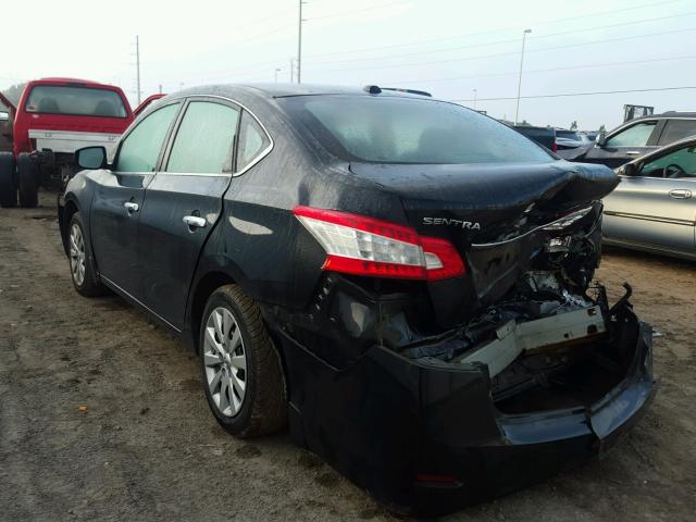 3N1AB7AP2DL659938 - 2013 NISSAN SENTRA S BLACK photo 3