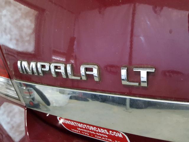 2G1WC581569195032 - 2006 CHEVROLET IMPALA LT RED photo 9