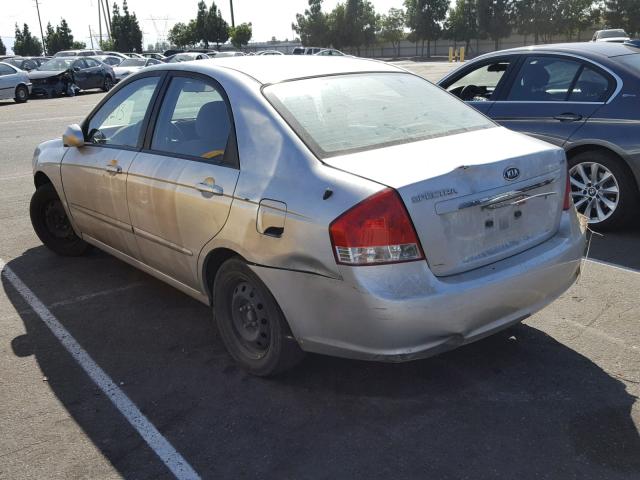 KNAFE222195657473 - 2009 KIA SPECTRA EX SILVER photo 3